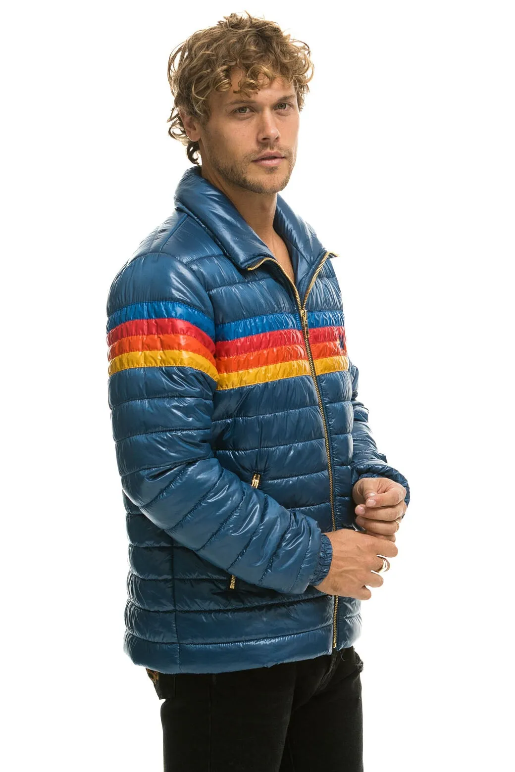 4 STRIPE TRAVELER JACKET - GLOSSY DEEP BLUE