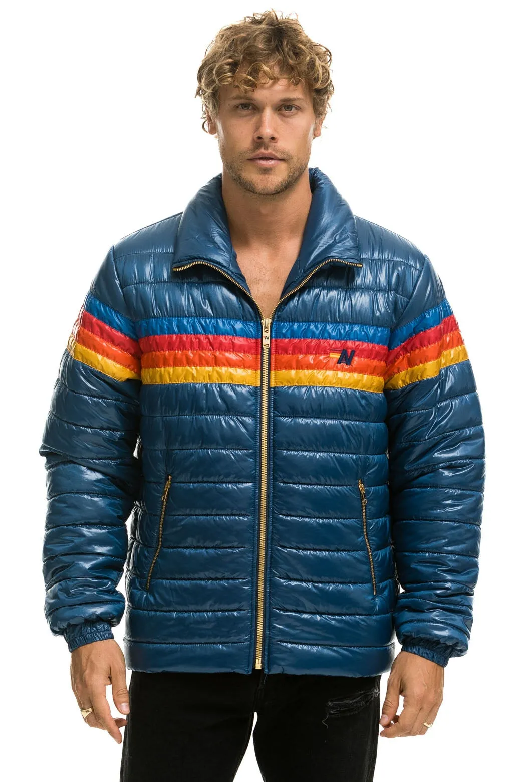 4 STRIPE TRAVELER JACKET - GLOSSY DEEP BLUE