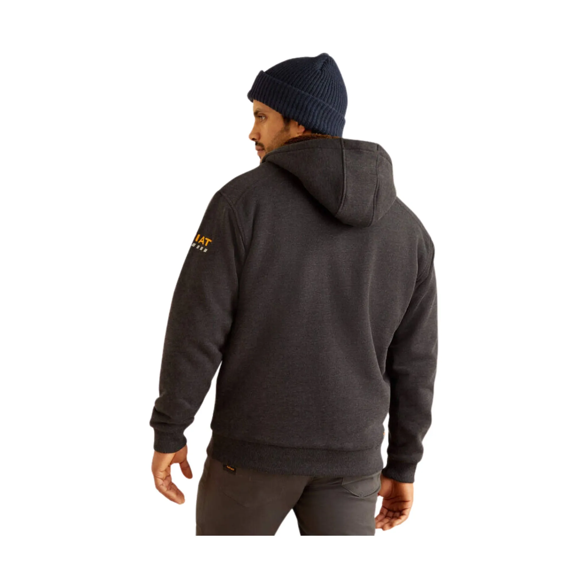 Ariat Men's Rebar All Weather Sherpa Lined Full Zip Hoodie - Charcoal Heather