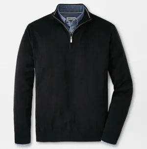 Autumn Crest Quarter-Zip in Black by Peter Millar