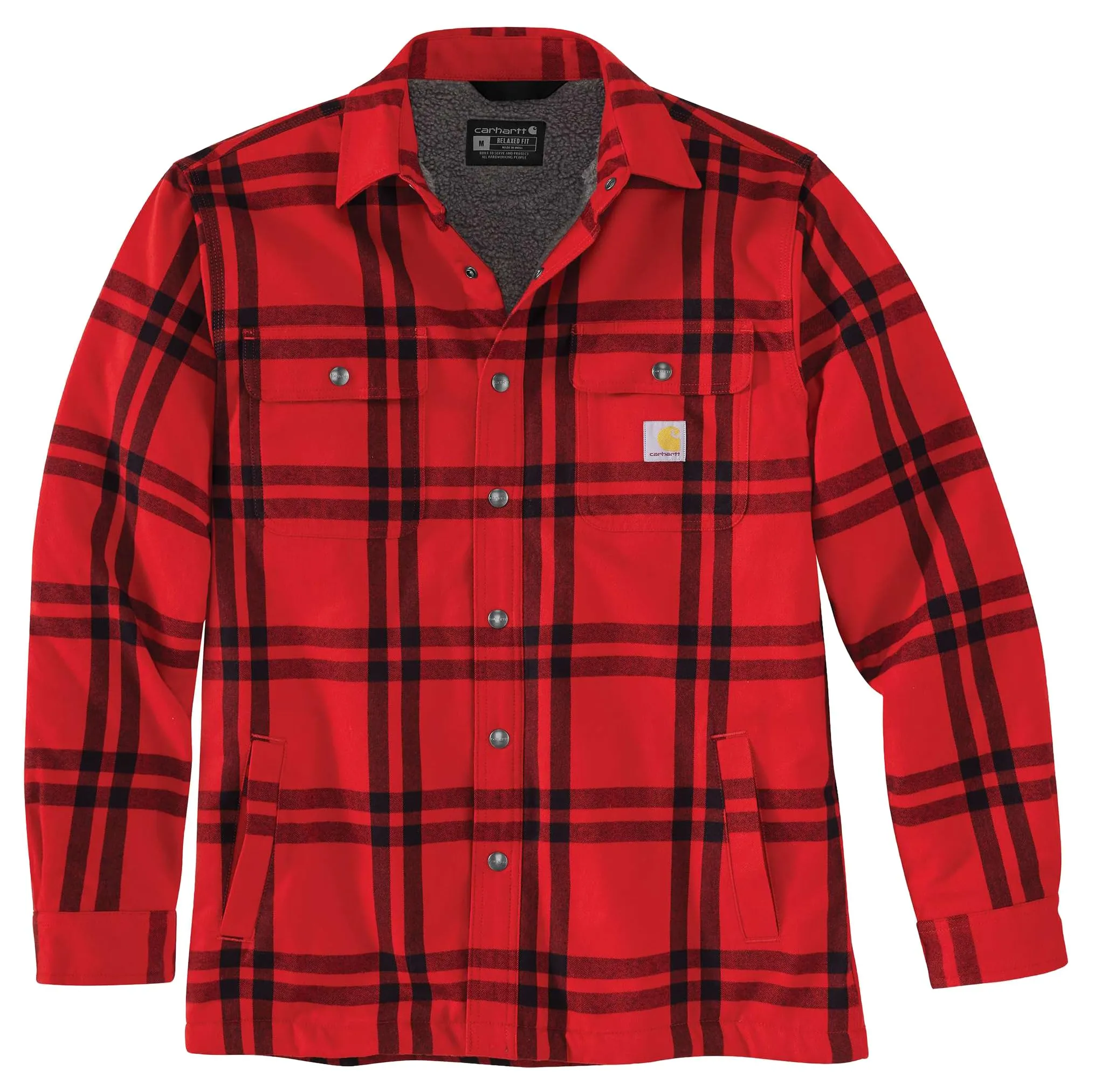 Carhartt 105939 & 106354 Men's Relaxed Fit Flannel Sherpa-Lined Shirt Jac