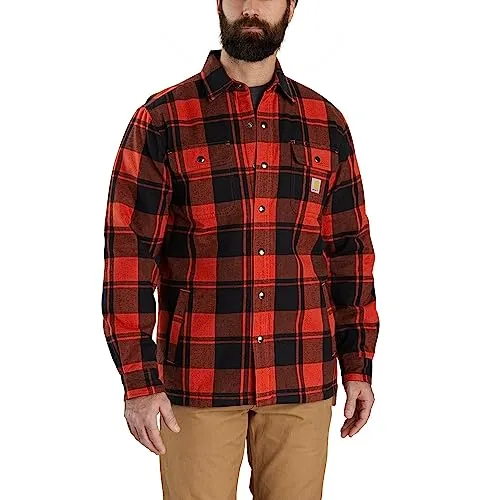 Carhartt 105939 & 106354 Men's Relaxed Fit Flannel Sherpa-Lined Shirt Jac