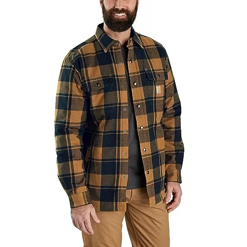 Carhartt 105939 & 106354 Men's Relaxed Fit Flannel Sherpa-Lined Shirt Jac