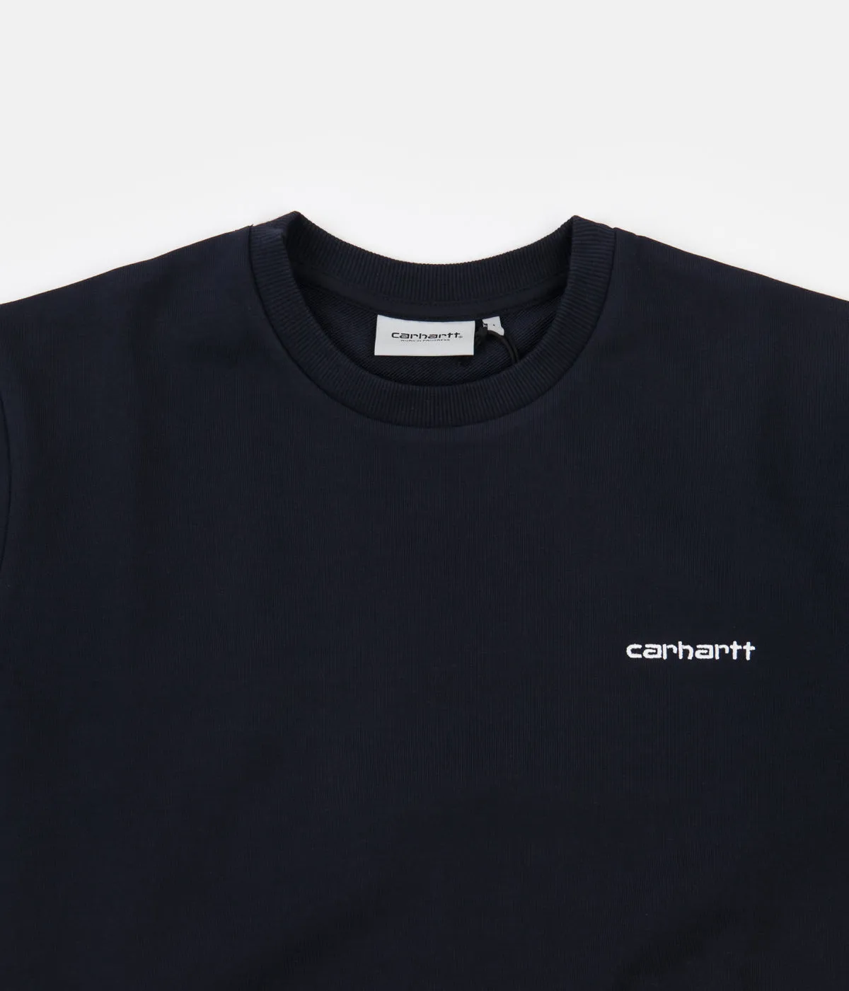 Carhartt Script Embroidery Sweatshirt - Dark Navy / White