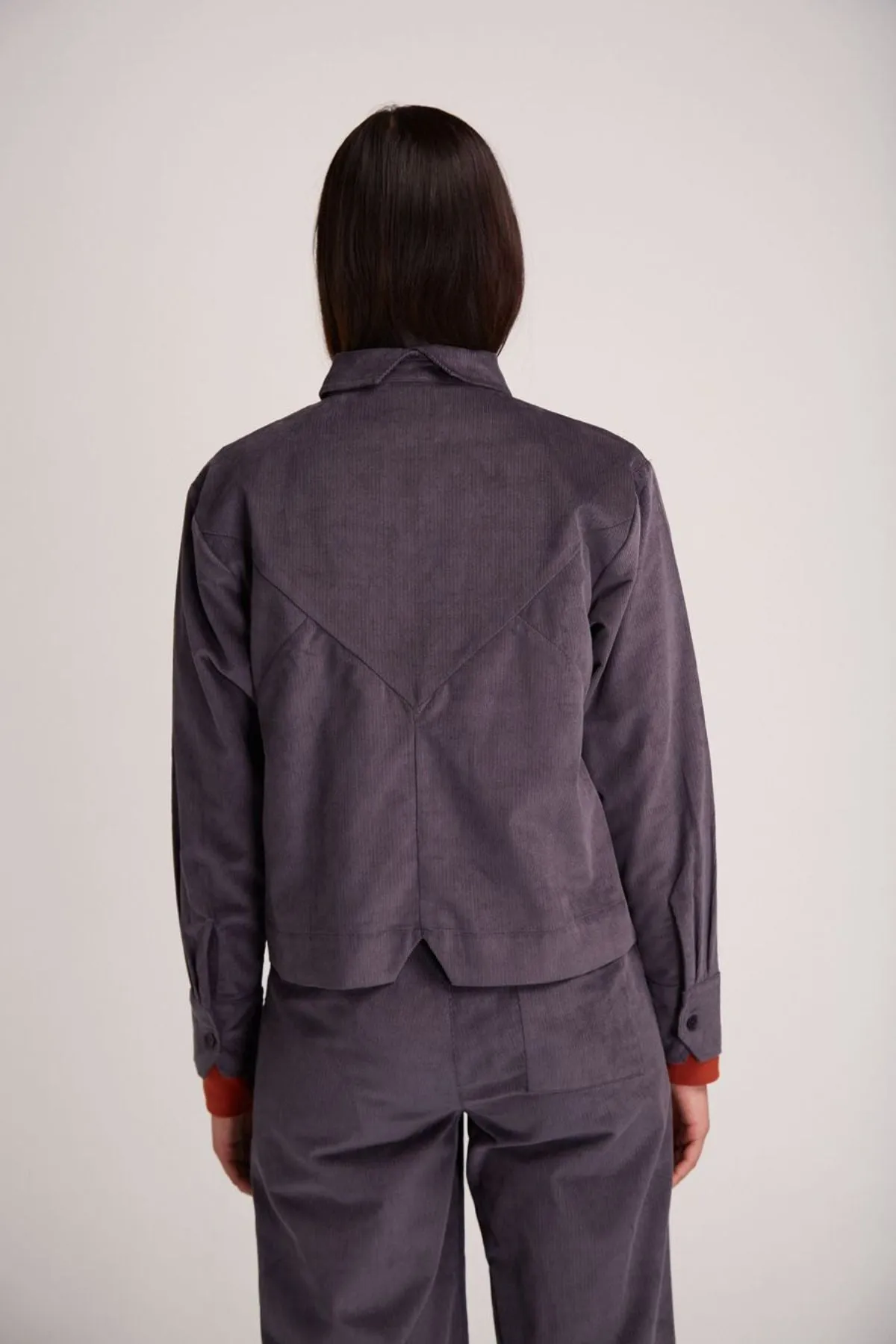 Dark Grey Astan Corduroy Shirt Suite13