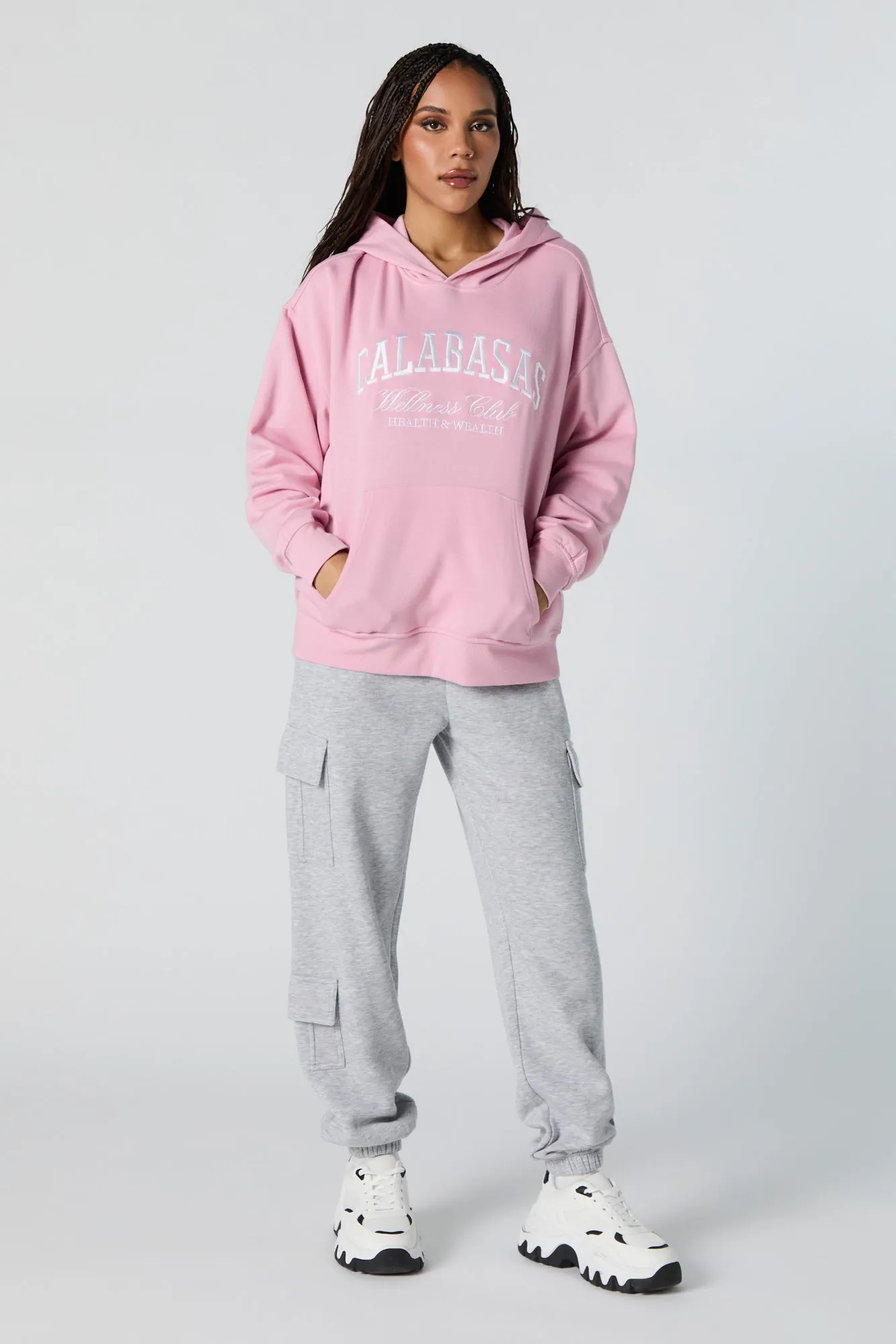 Embroidered Fleece Hoodie