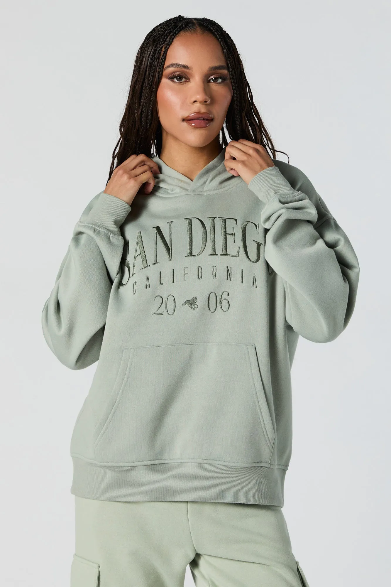 Embroidered Fleece Hoodie