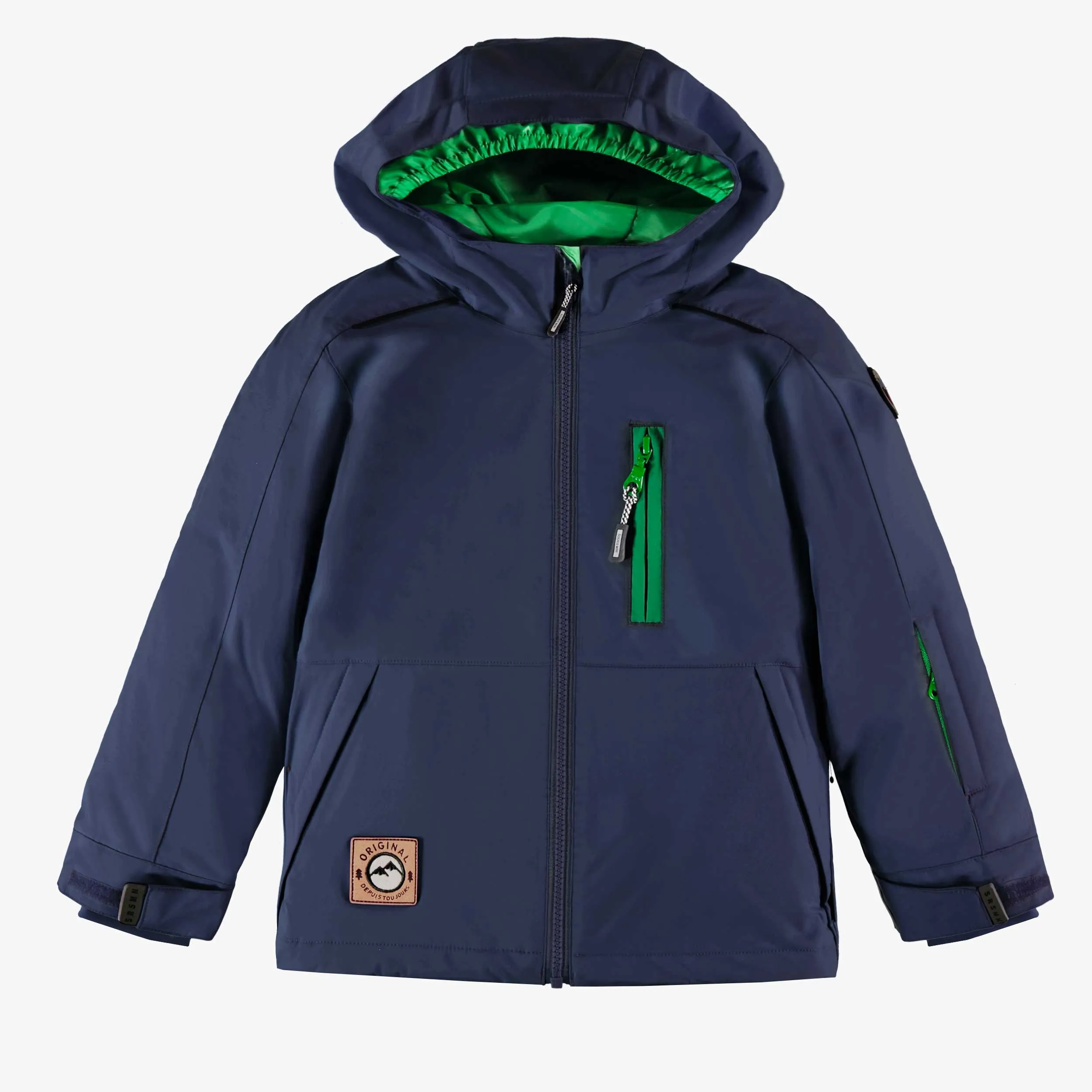 Habit de neige 3 en 1 marine et vert, enfant || 3-in-1 snowsuit navy and green, child