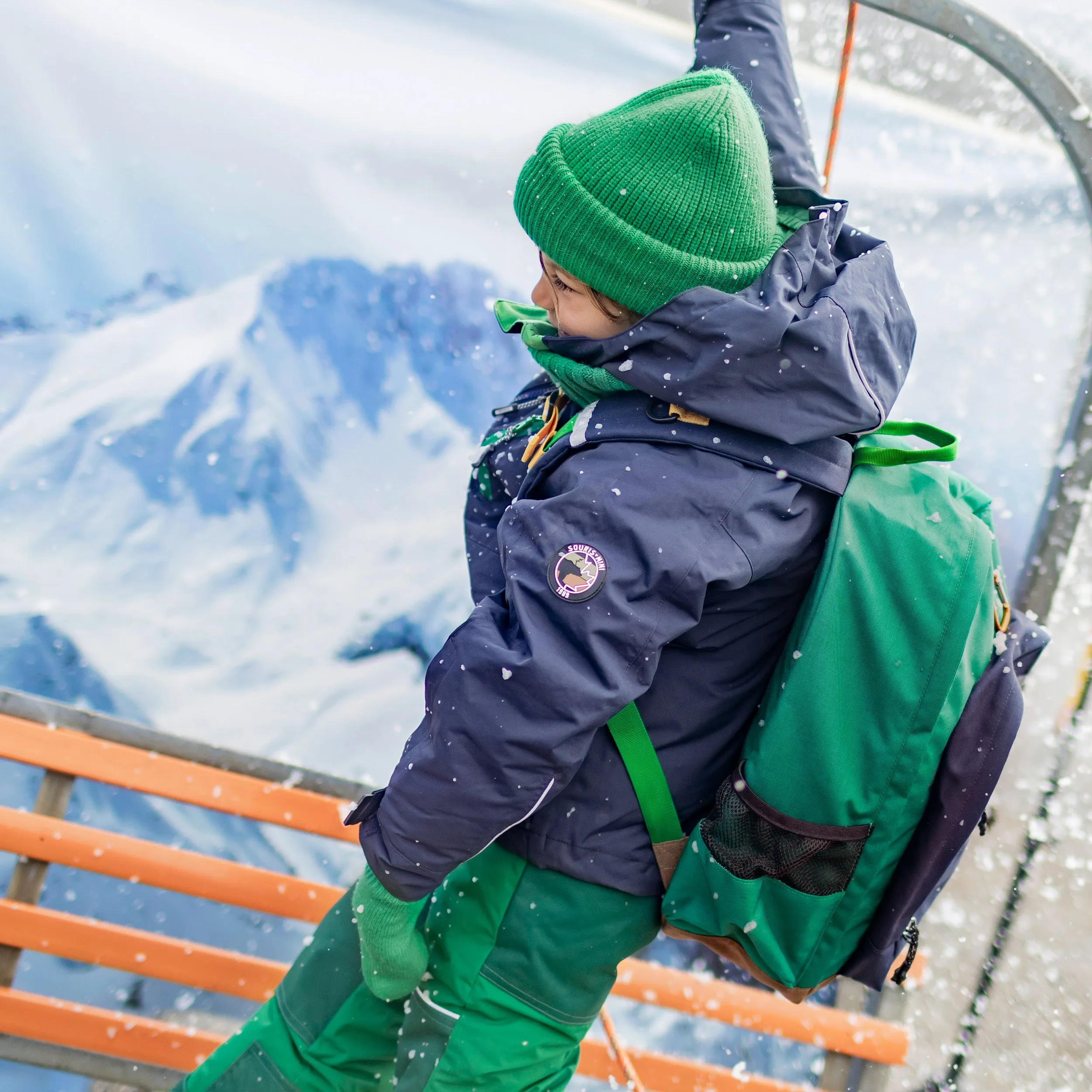 Habit de neige 3 en 1 marine et vert, enfant || 3-in-1 snowsuit navy and green, child