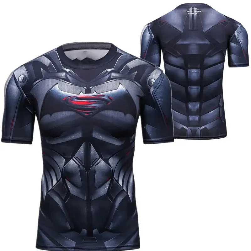 MINISO Short Sleeve Superhero Compression Shirts