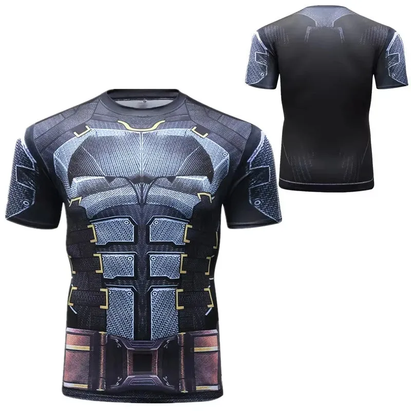 MINISO Short Sleeve Superhero Compression Shirts