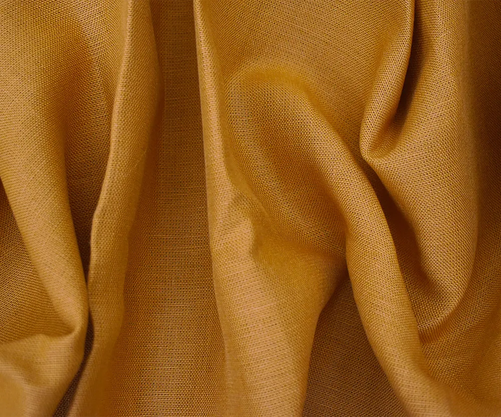 Mustard Yellow Moygashel Solid Irish Linen Woven Fabric