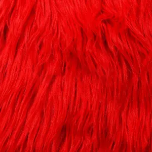 Red Luxury Long Pile Shaggy Faux Fur Fabric