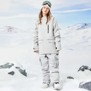 Retro Reflective Snowboard Suit Women Winter Ski Jacket & Pants Set