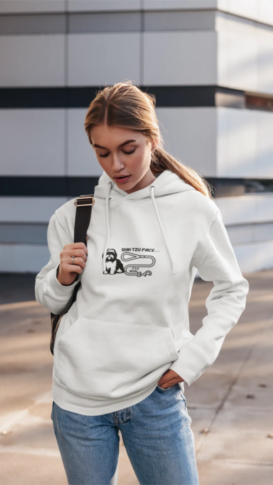 Shih Tzu Face - It's a Mood Unisex Hoodie, Printed on the Front