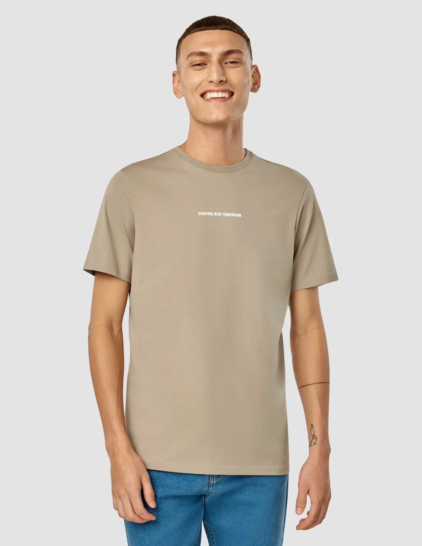 Supima T-Shirt Autograph Wooden Beige