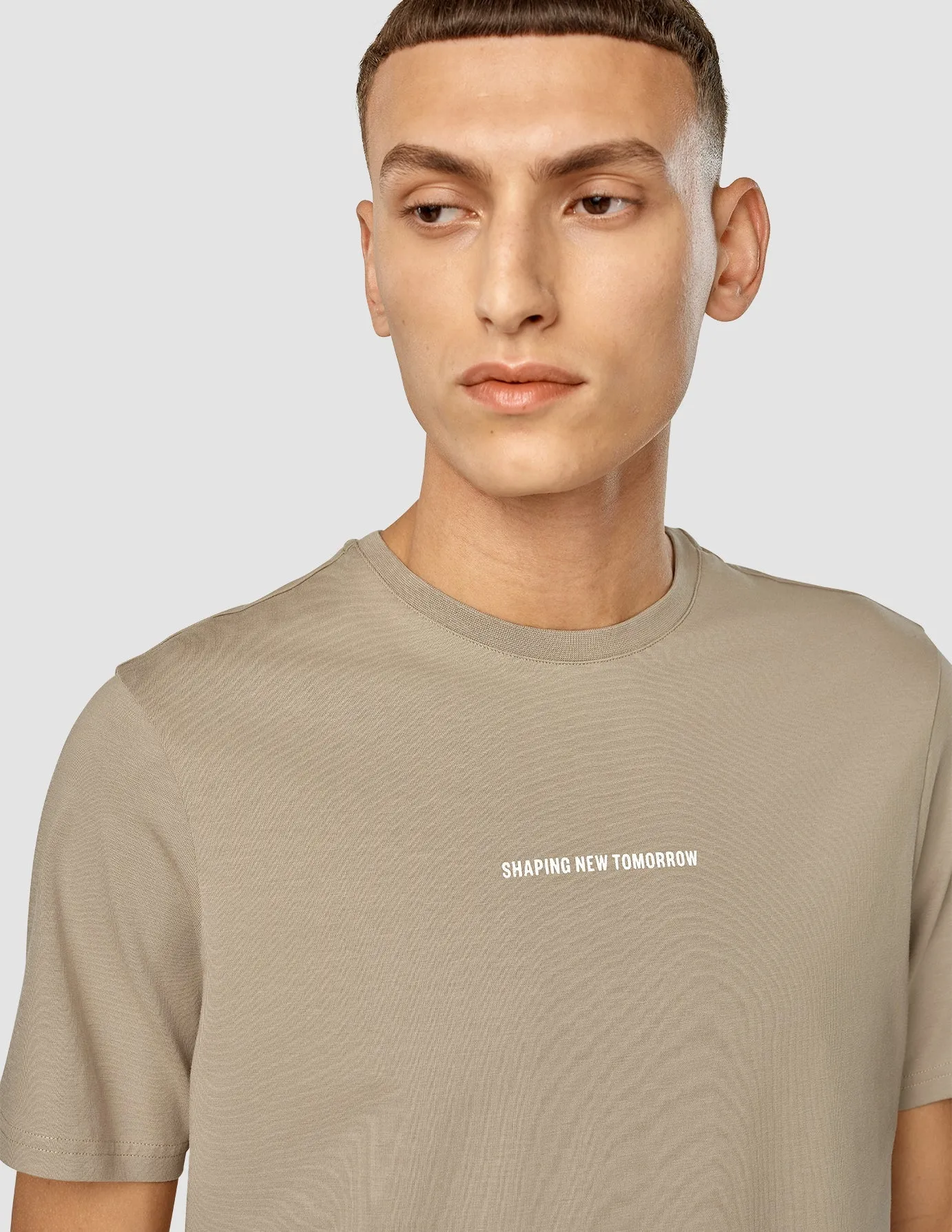 Supima T-Shirt Autograph Wooden Beige