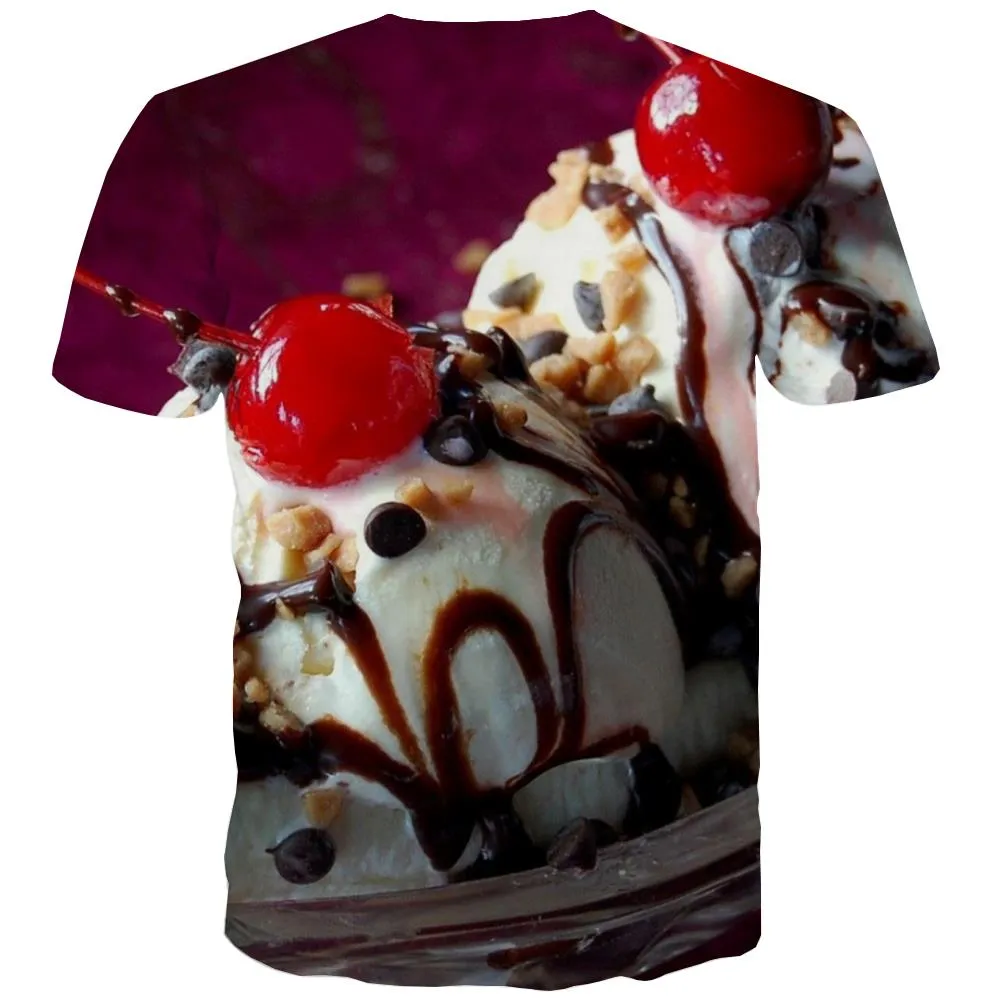 Sweet T-shirt Men Gourmet Tshirts Casual Icecream T shirts Funny Colourful T-shirts Graphic