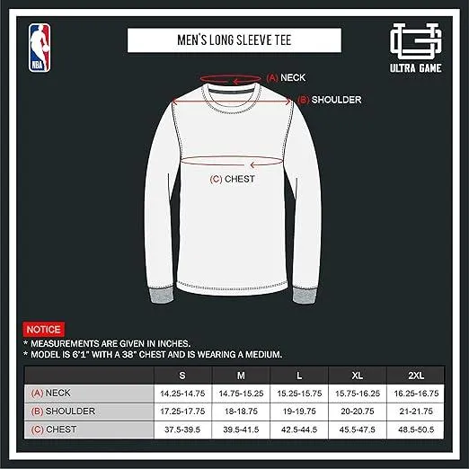 Ultra Game NBA Official Men’s Super Soft Supreme Long Sleeve T-Shirt - Unisex, Oklahoma City Thunder, Heather Gray|Oklahoma City Thunder