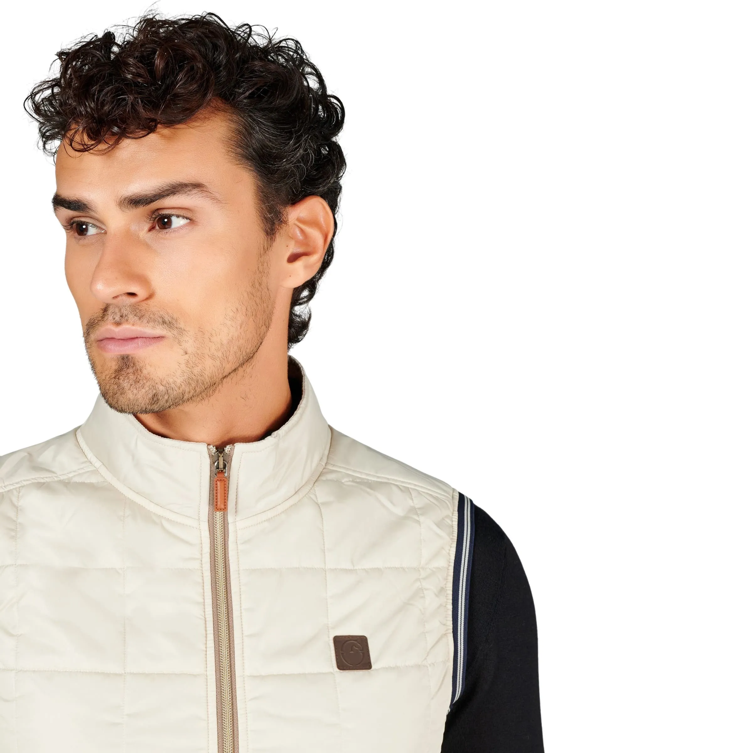 VESTRUM - "BRIGHTON" Light Down Vest in Beige