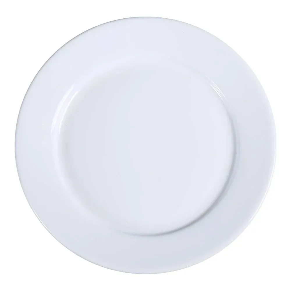 Yanco AC-27 ABCO 18" White Porcelain Round Plate, Pack of 2